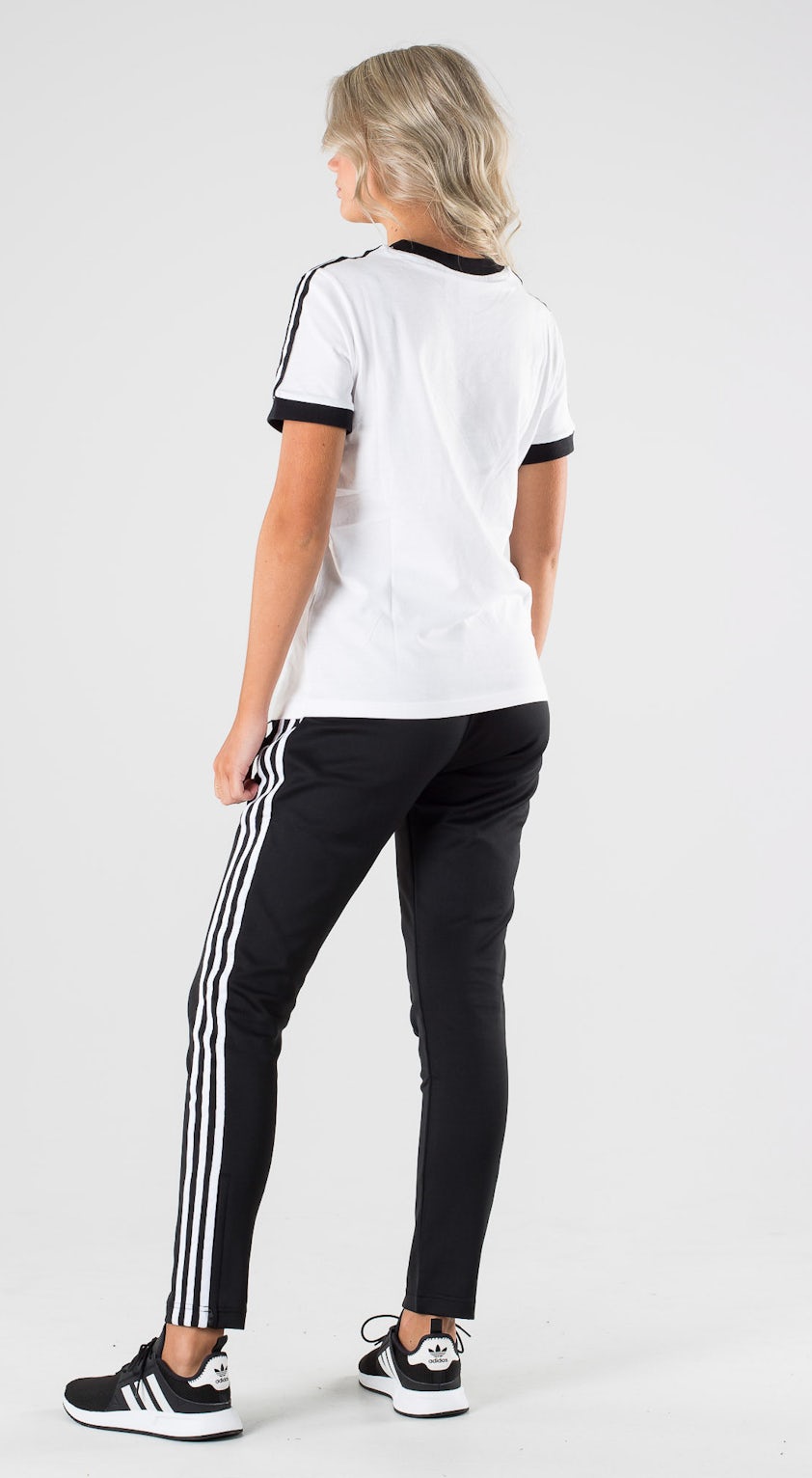 Adidas Originals 3 Stripe Tee White Black Outfit Ridestore