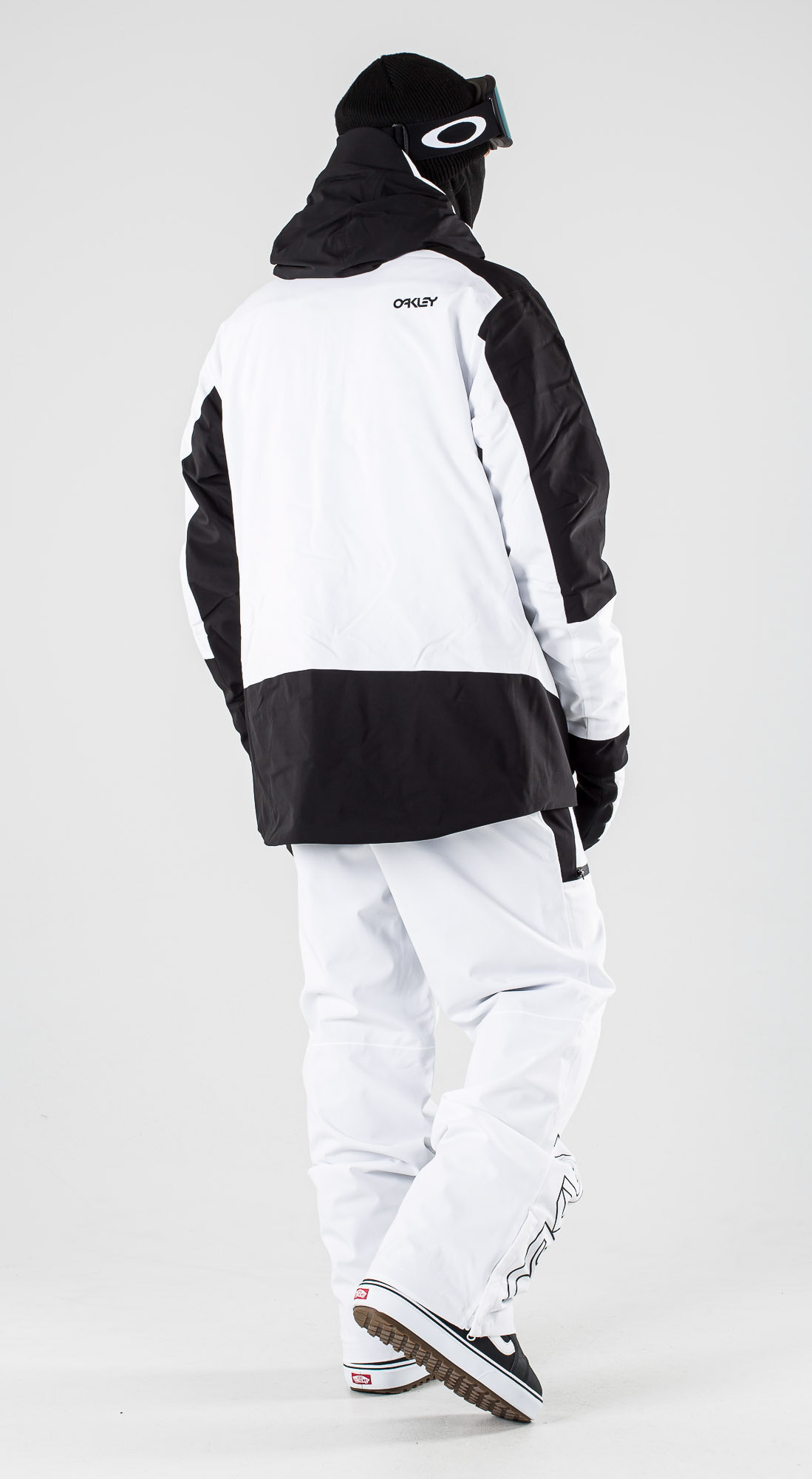 all white snowboard outfit