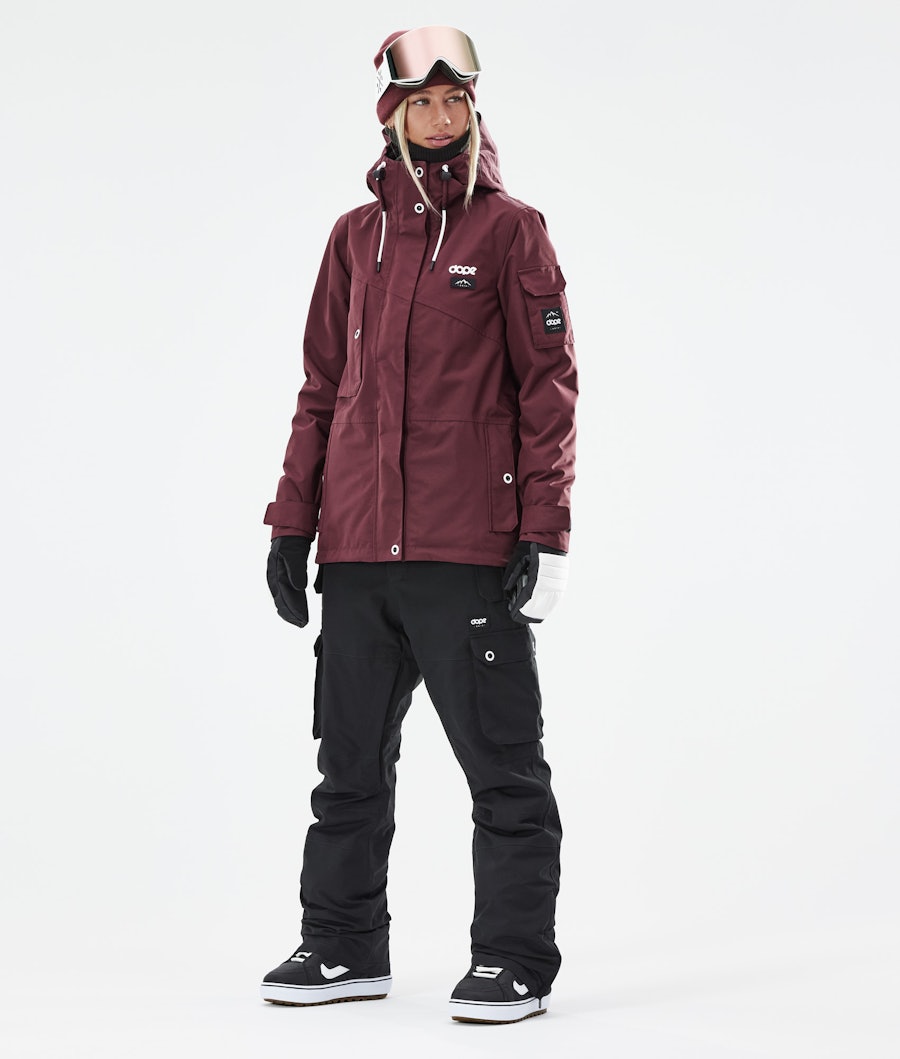 Adept W Snowboard Outfit Dames Burgundy/Black