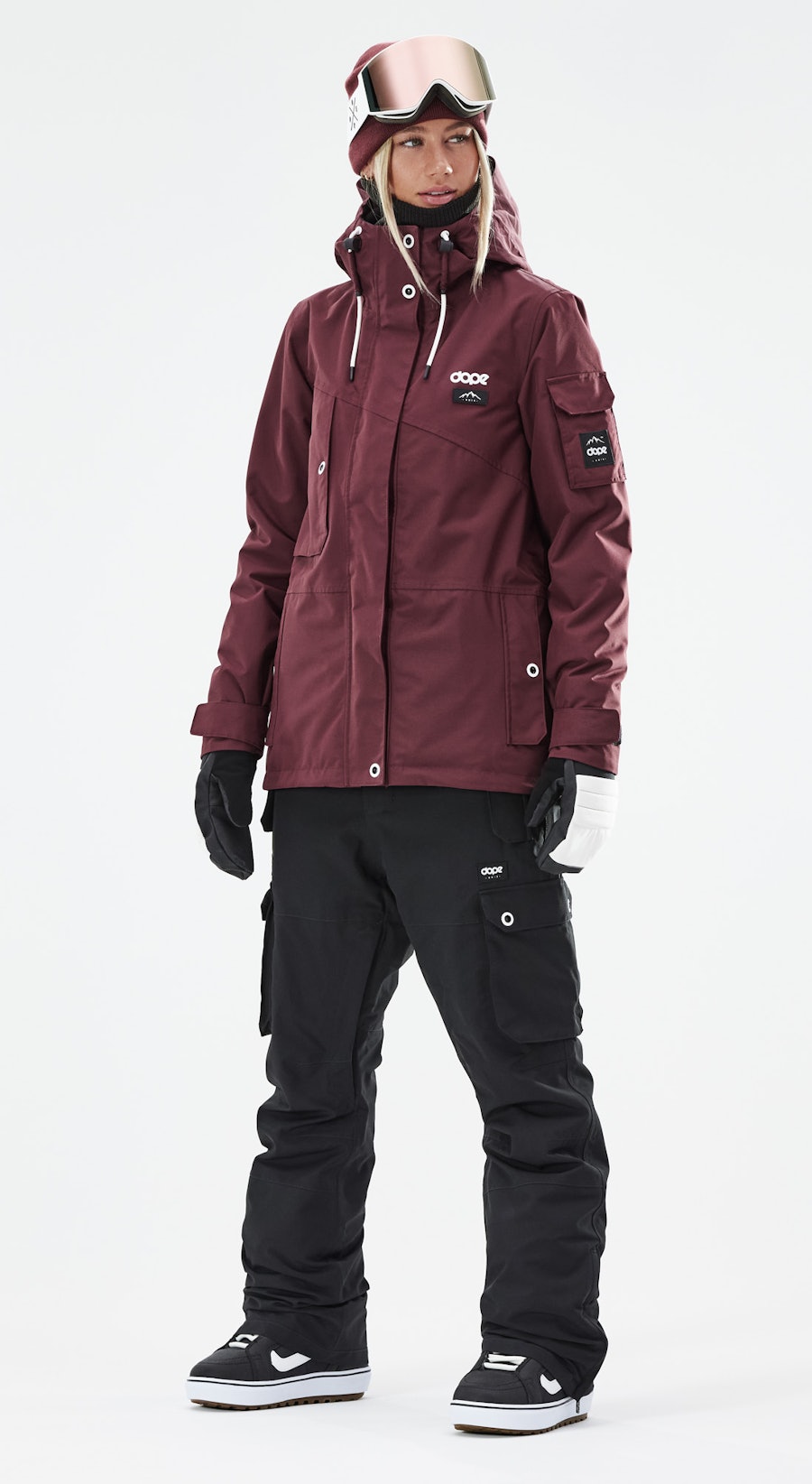 Adept W Snowboard Outfit Damen Burgundy/Black