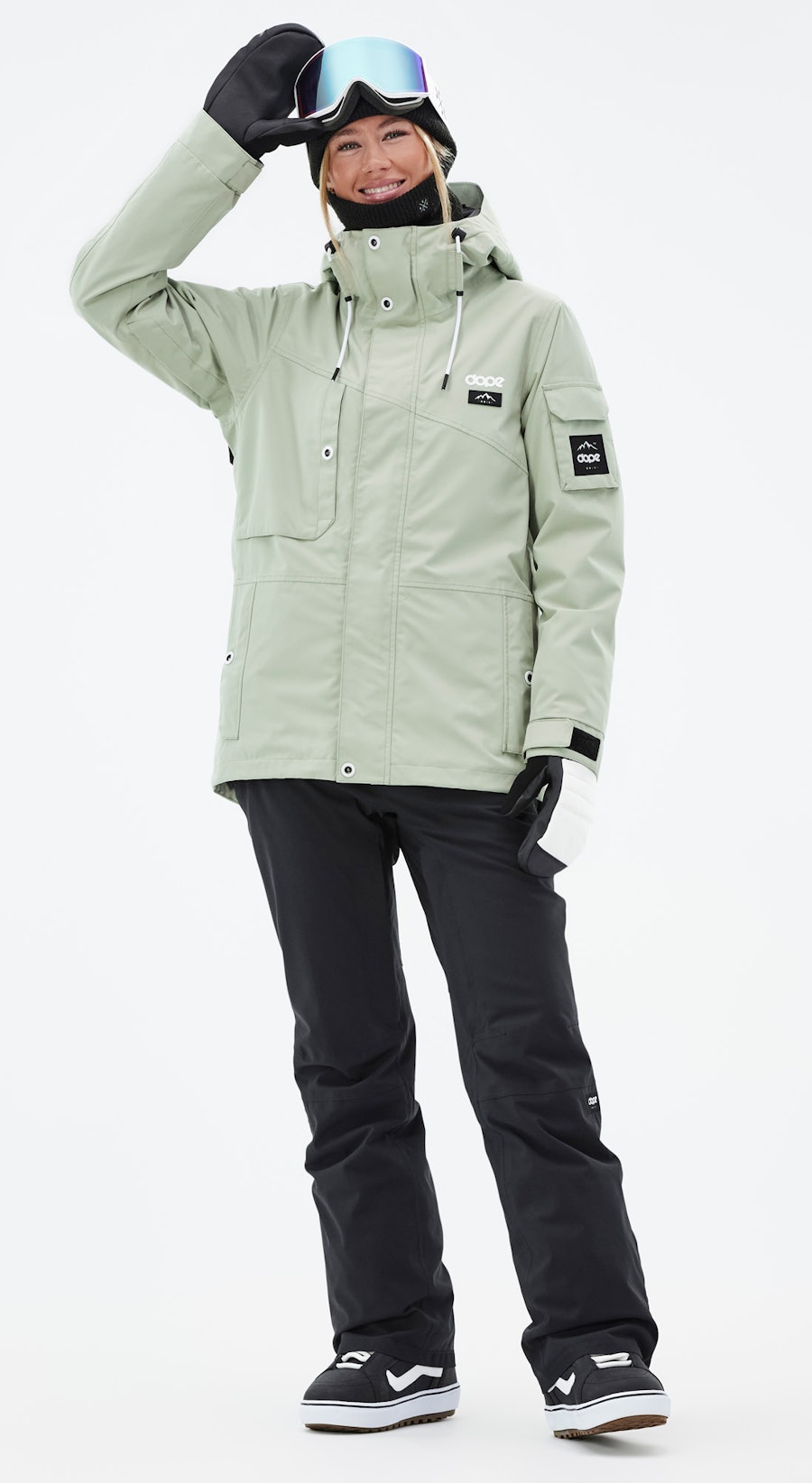 Adept W Snowboard Outfit Damen Soft Green/Black
