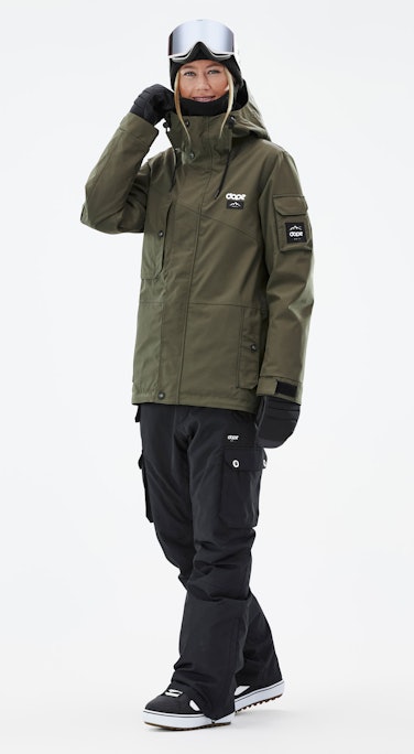 Adept W Snowboard Outfit Dame Olive Green/Black