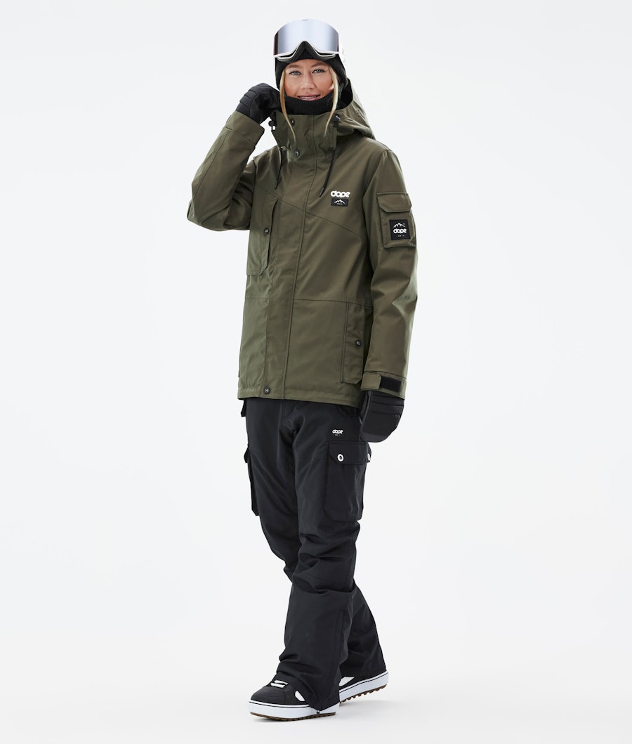 Adept W Snowboard Outfit Dames Olive Green/Black