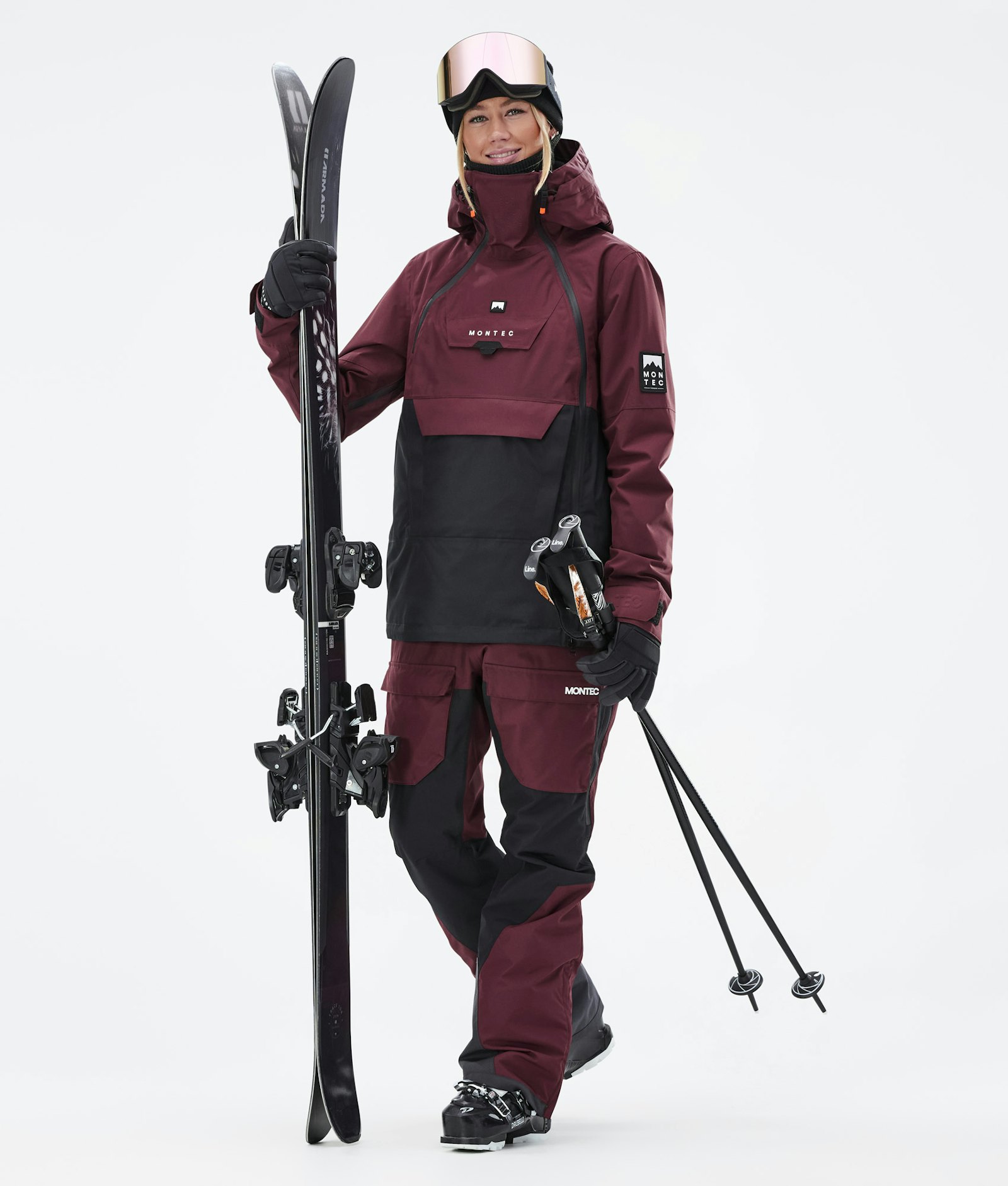 Doom W Ski Outfit Dames Burgundy/Black