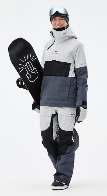 Dune W Snowboard Outfit Dames Light Grey/Black/Metal Blue