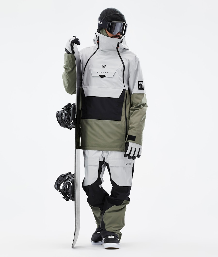 Doom Snowboard Outfit Men Light Grey/Black/Greenish