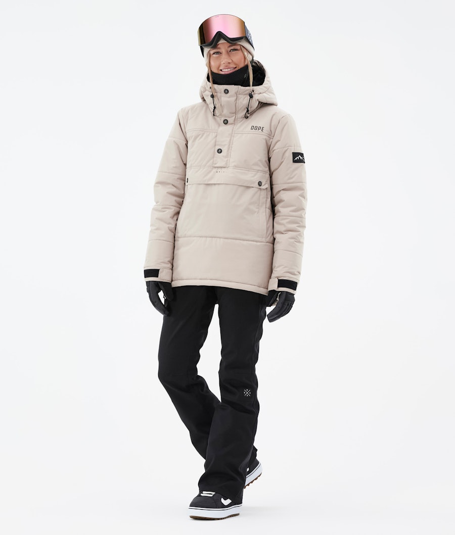 Puffer W Outfit Snowboardowy Kobiety Sand/Black