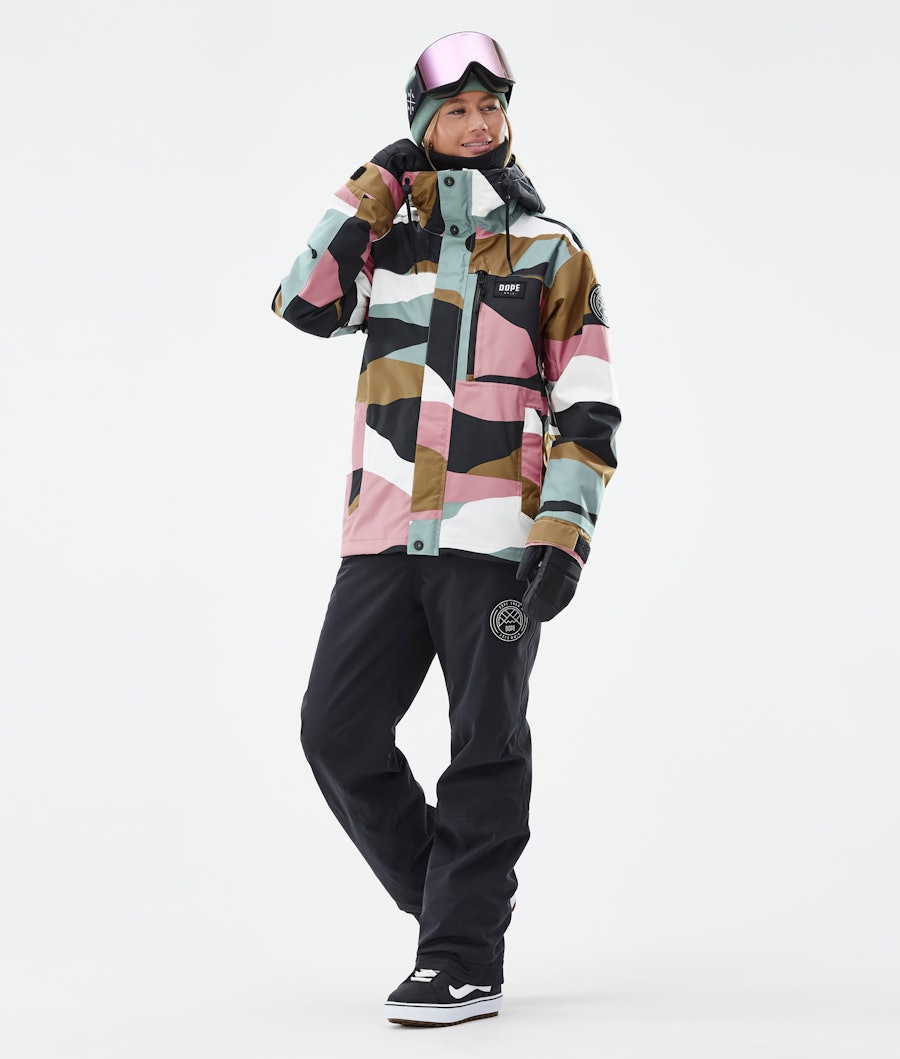 Blizzard W Full Zip スノーボードウェアセット レディース Shards Gold Muted Pink/Black