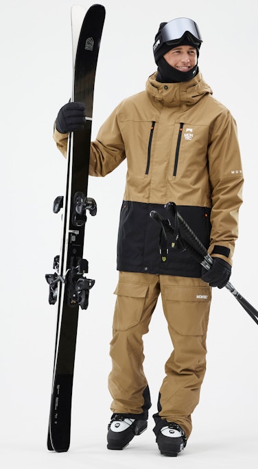 Fawk スキーウェアセット メンズ Gold/Black