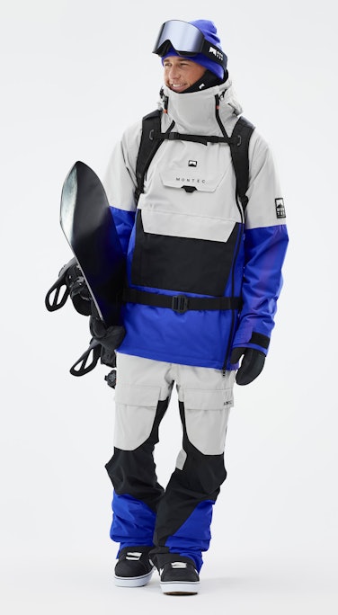 Doom Snowboard Outfit Herren Light Grey/Black/Cobalt Blue